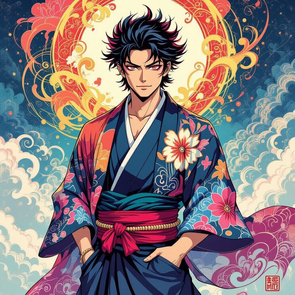 Gojo Satoru in Dreamy Watercolor Style