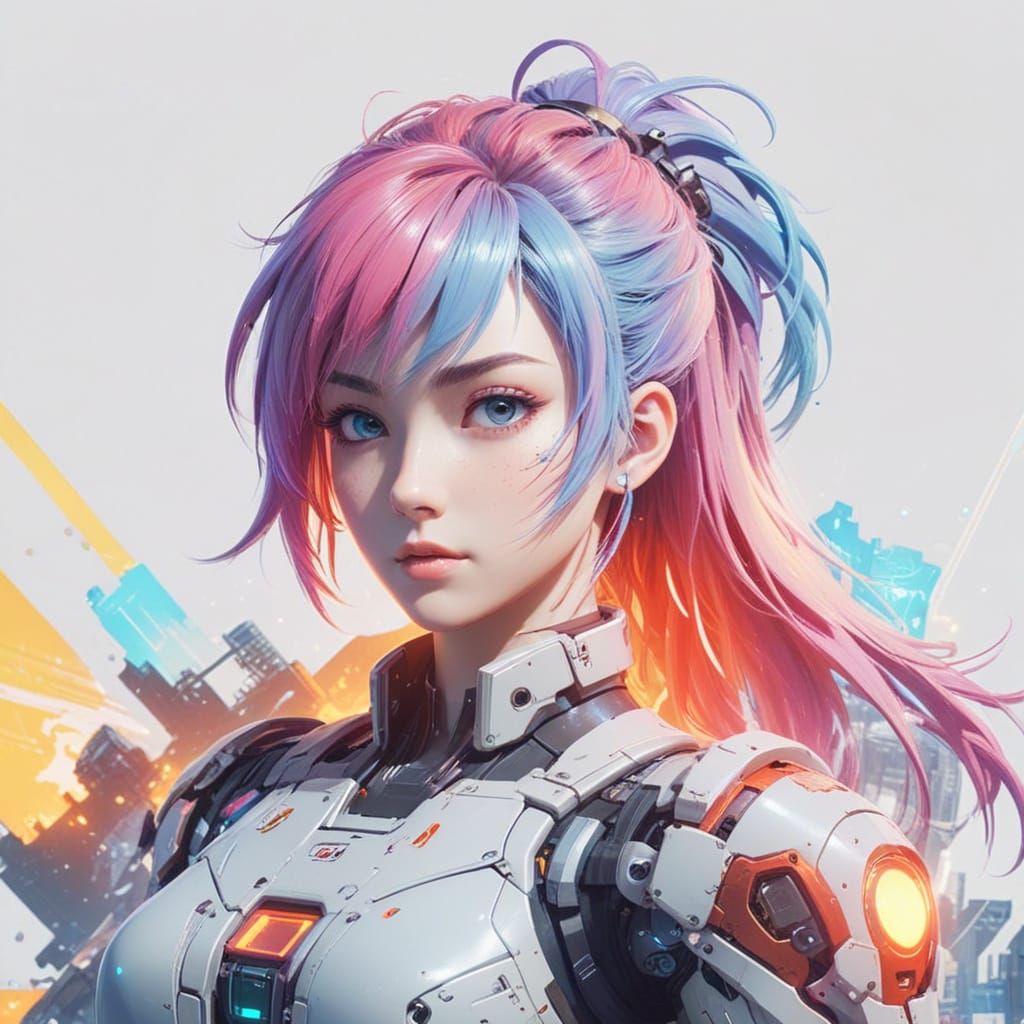 Girl Stands Beside Polished Nintendo Switch Console in Futur...