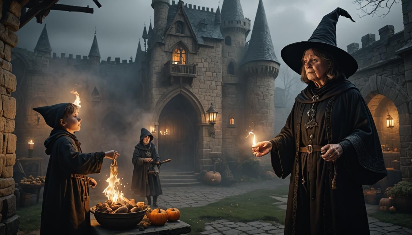 Celebrity Witch Casts Spell in Gothic Comic Art