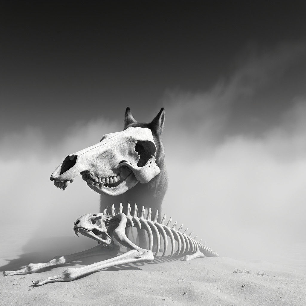 Coyote Trompe L'Oeil in Surrealist Photography Style