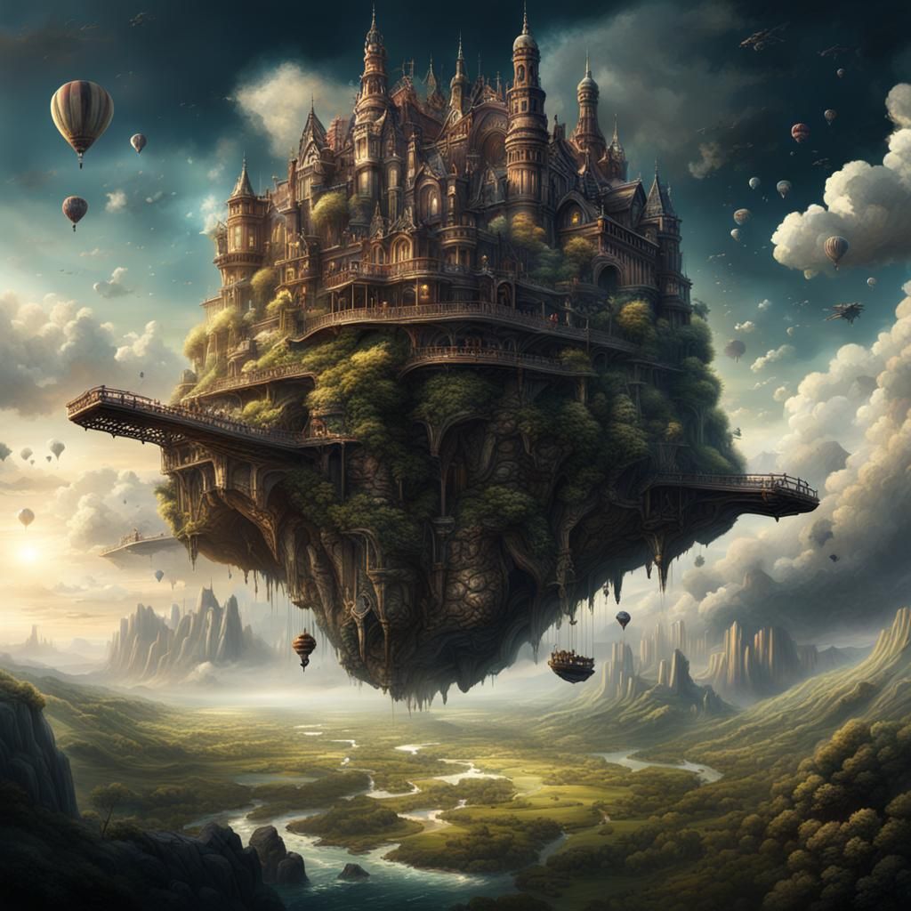 Flying Bear in Epic Digital Matte Painting