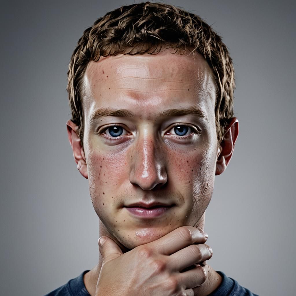 Professional Portrait Holding Facebook Logo