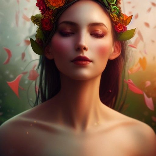 Goddess of Spring Raising Harvest: Matte Painting