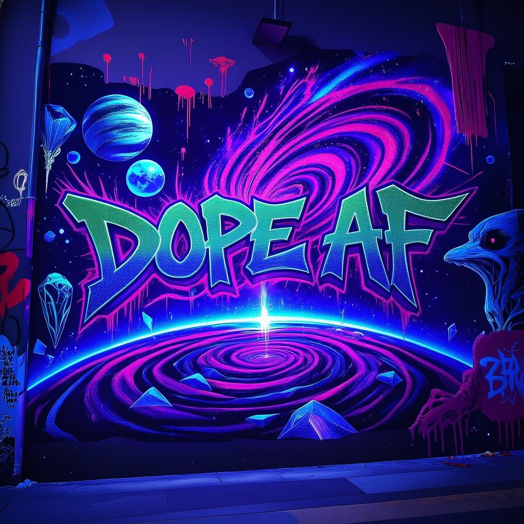 Graffiti Galaxy Nova with "DOPE AF" Crystal Planet Theme