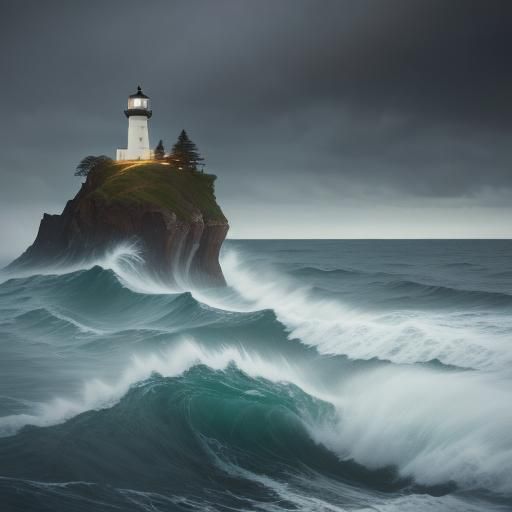 Stormy Seascape in Teacup: Digital Matte Painting