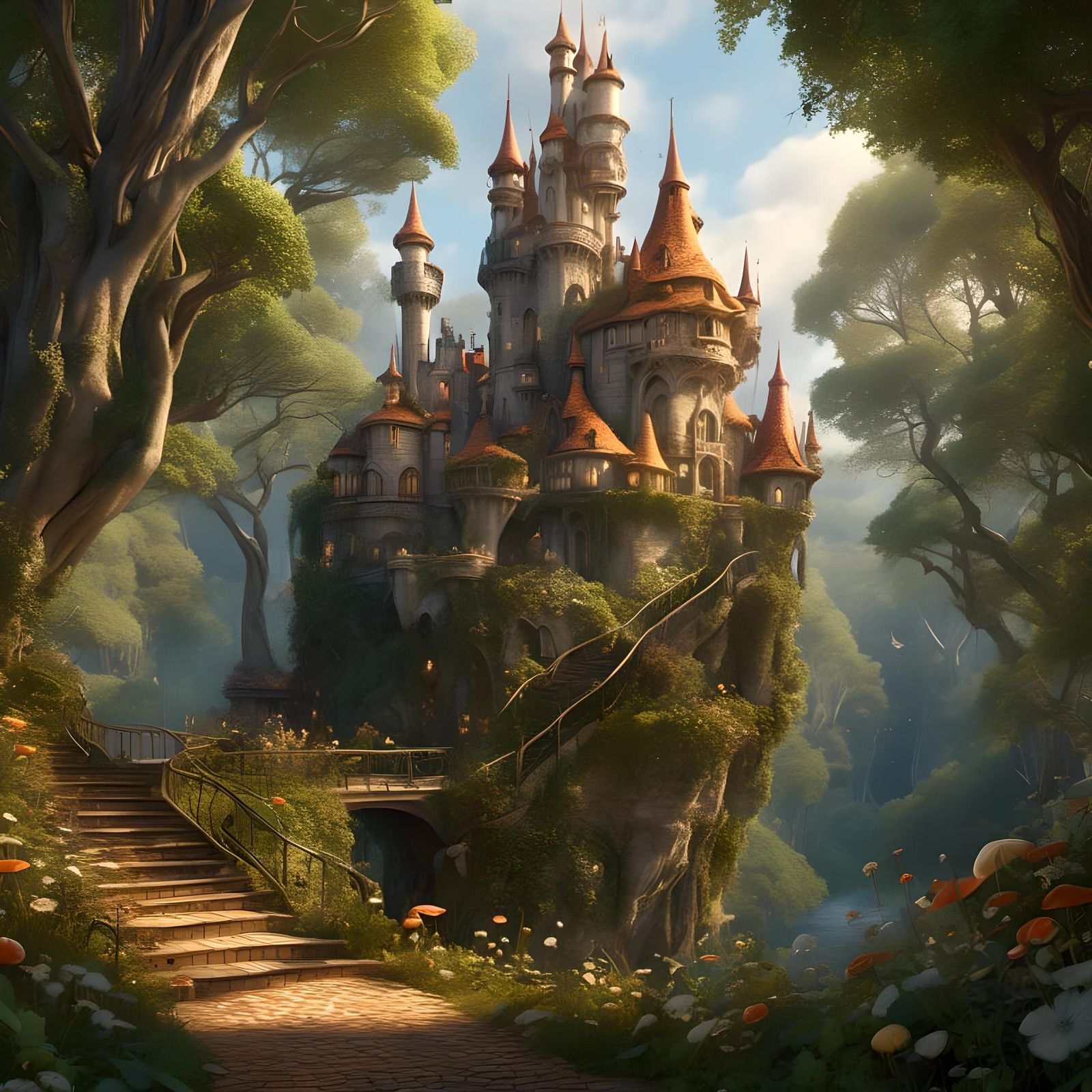 Hyperreal Castle with Fairyland Glow