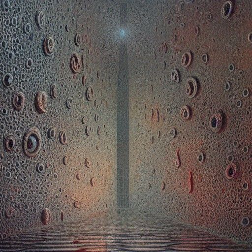 Wall of Spiders in Dark Surrealist Style