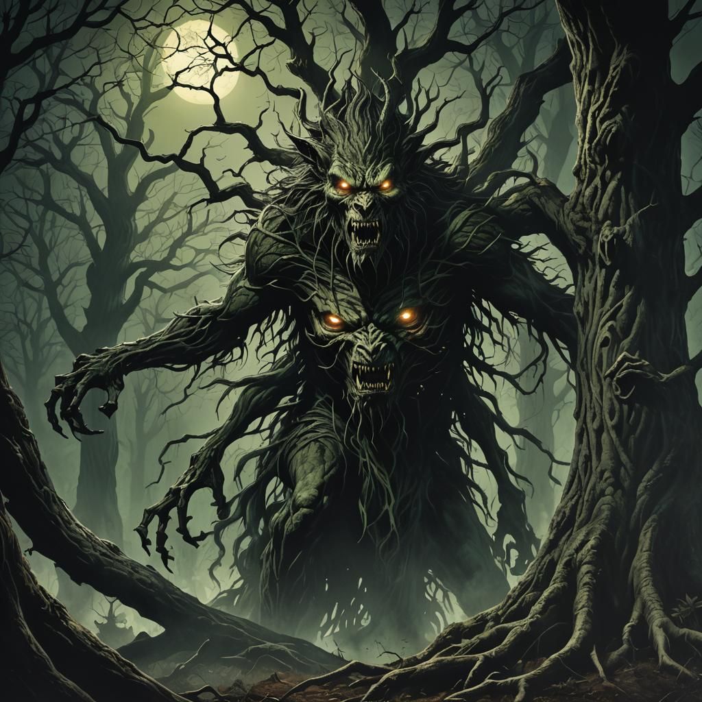 Eerie Skinwalker in Dark Fantasy Artwork