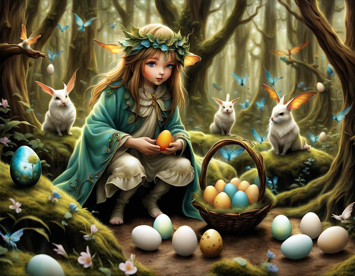 egg hunt in enchanted forest
