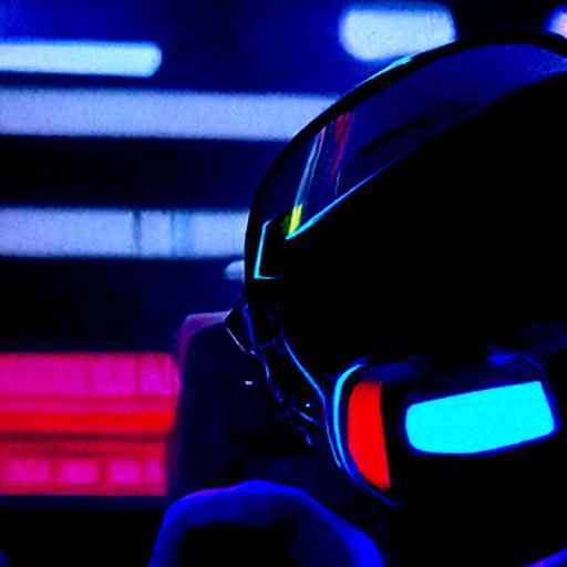 Daft Punk in Cyberpunk 2099 Neon Style