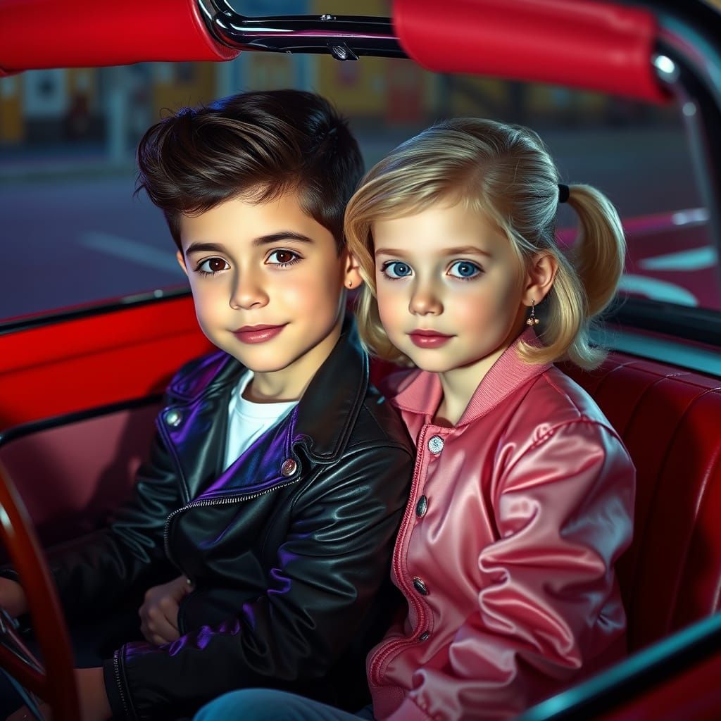 Babies as Grease Characters in 1950s Car