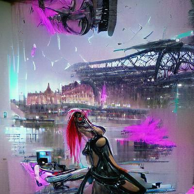 Cyberpunk Fantasy Princess, Art Nouveau Style