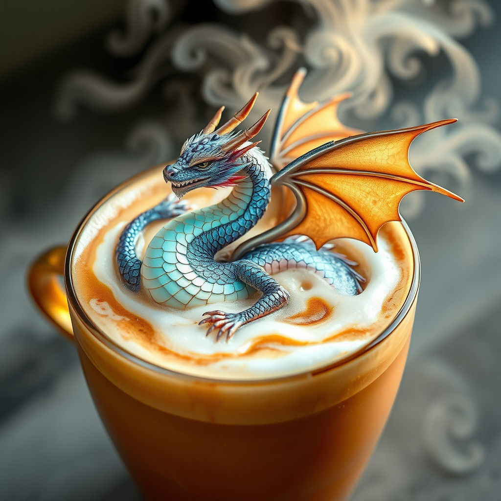 Dragon Latte Art: Impressionist and Art Nouveau Styles