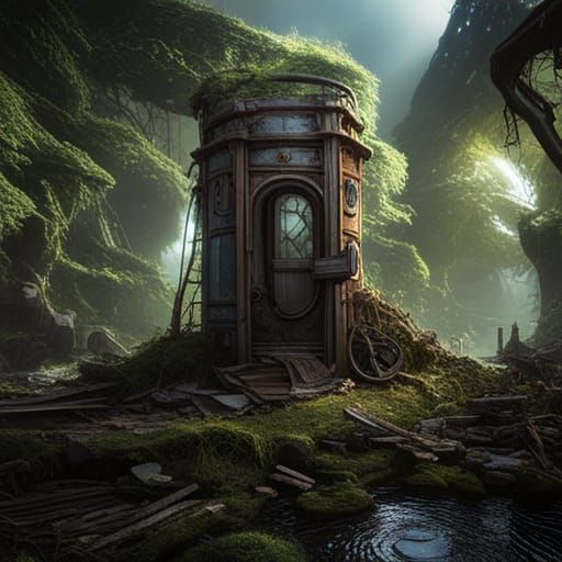 Telephone booth in the jungle