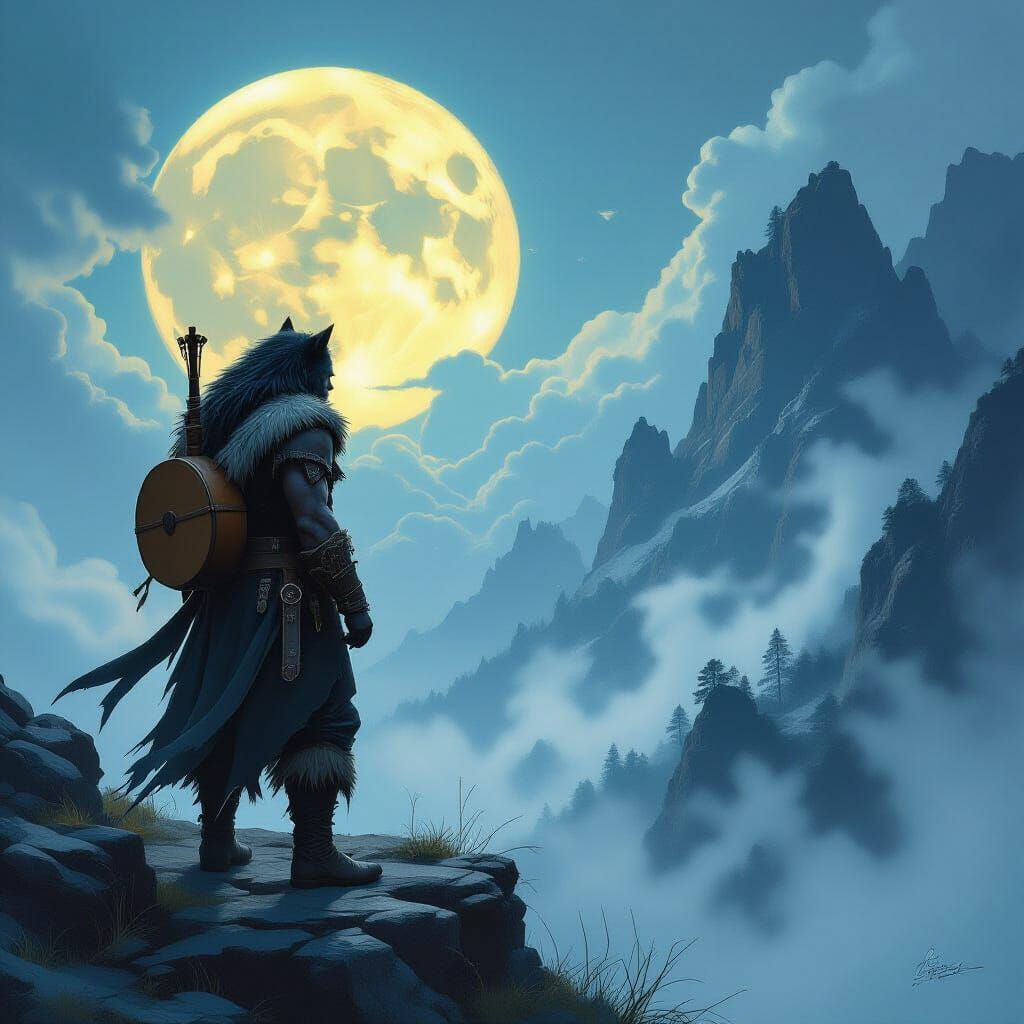 Brooding Werewolf Leader Longs for Wandering Bard