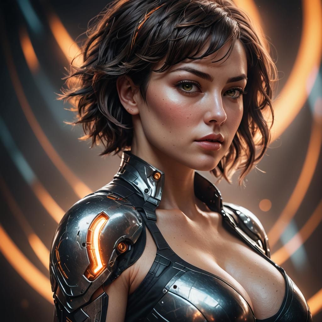 Curvy Woman's Ethereal Transformation in Digital Art