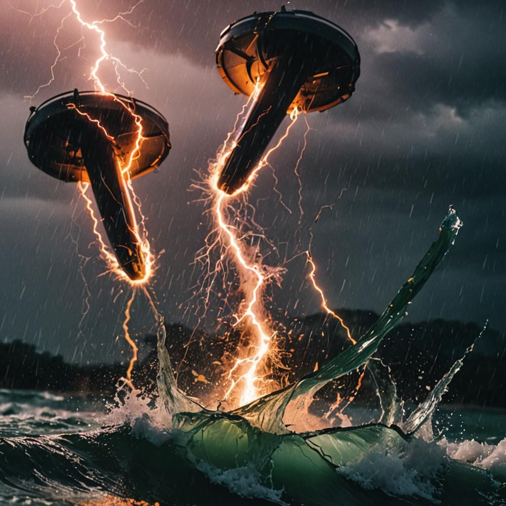 RGB Lightning and Splashing Water: Cinematic Still