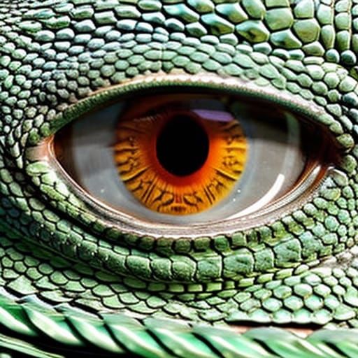 Detailed Close-up of a Reptilian Eye