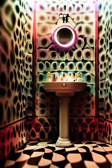 Psychedelic Bathroom: A Tim Burton-esque Vision