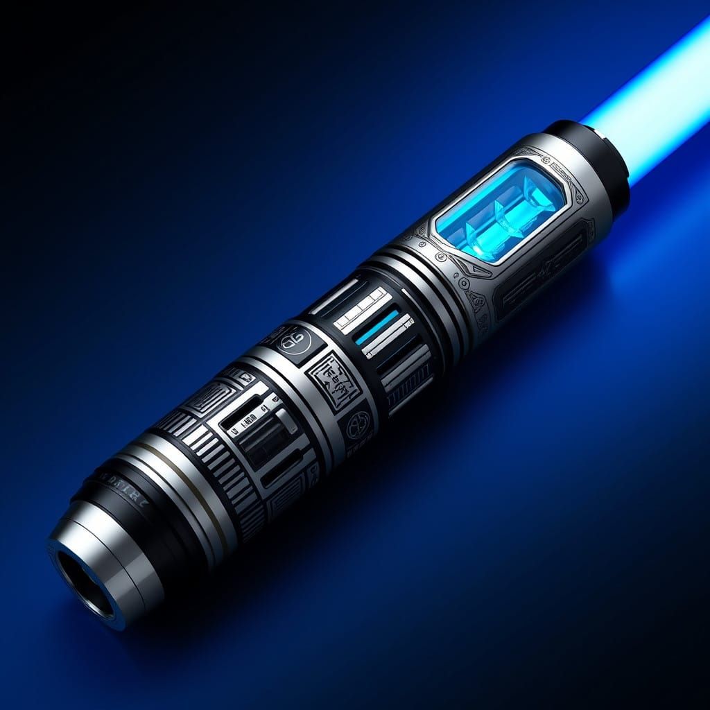 Luxurious Star Wars Lightsaber Hilt in Chrome and Obsidian