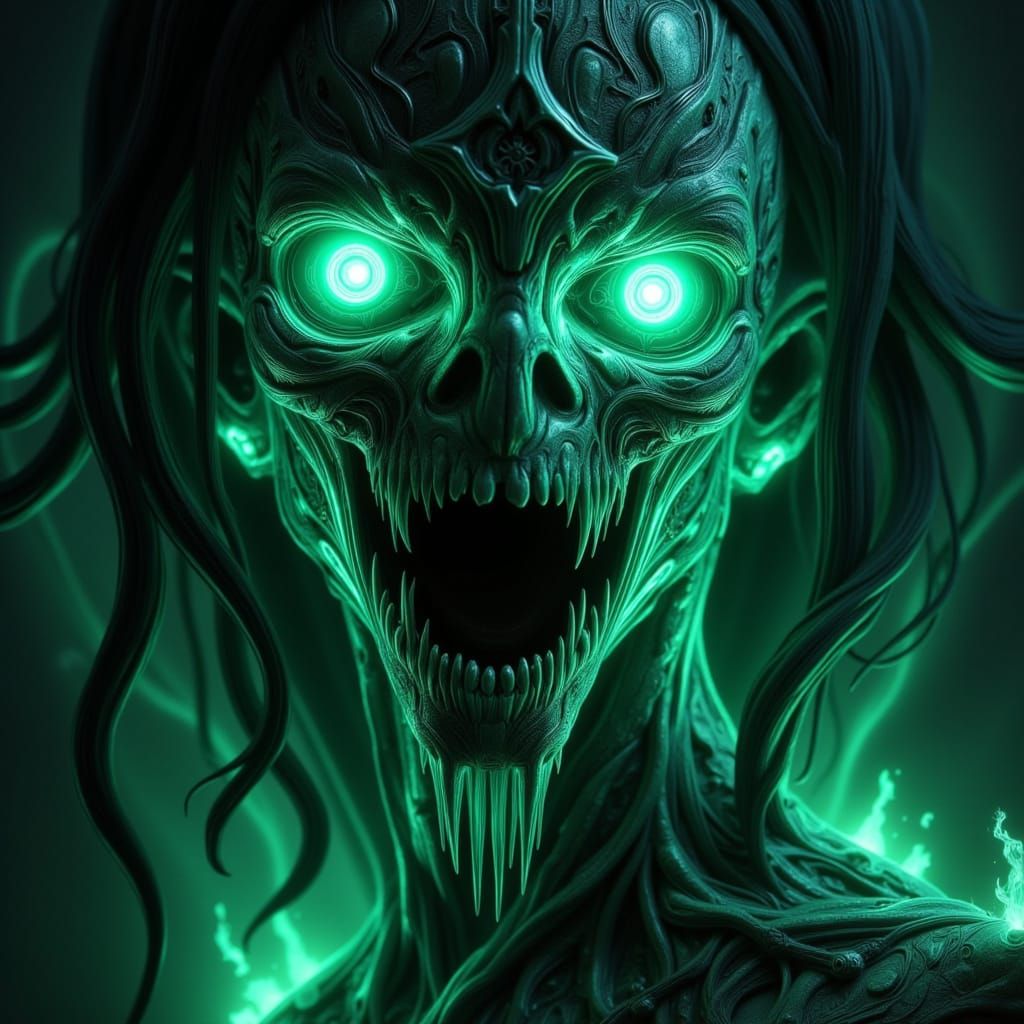 Eerie Gothic Spittle in Dark Fantasy Style