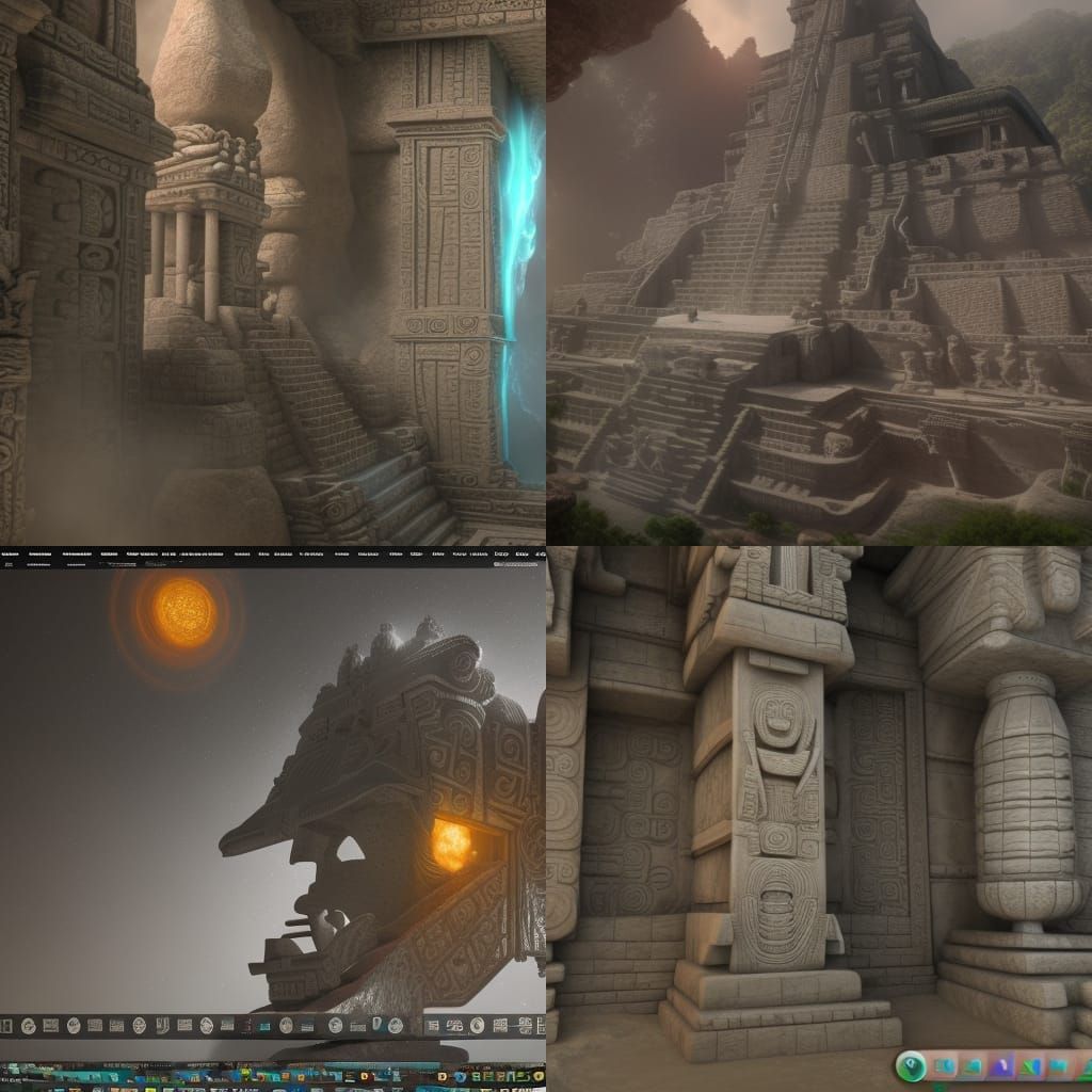 Epic Mayan Astrology Art in 3D Rendering