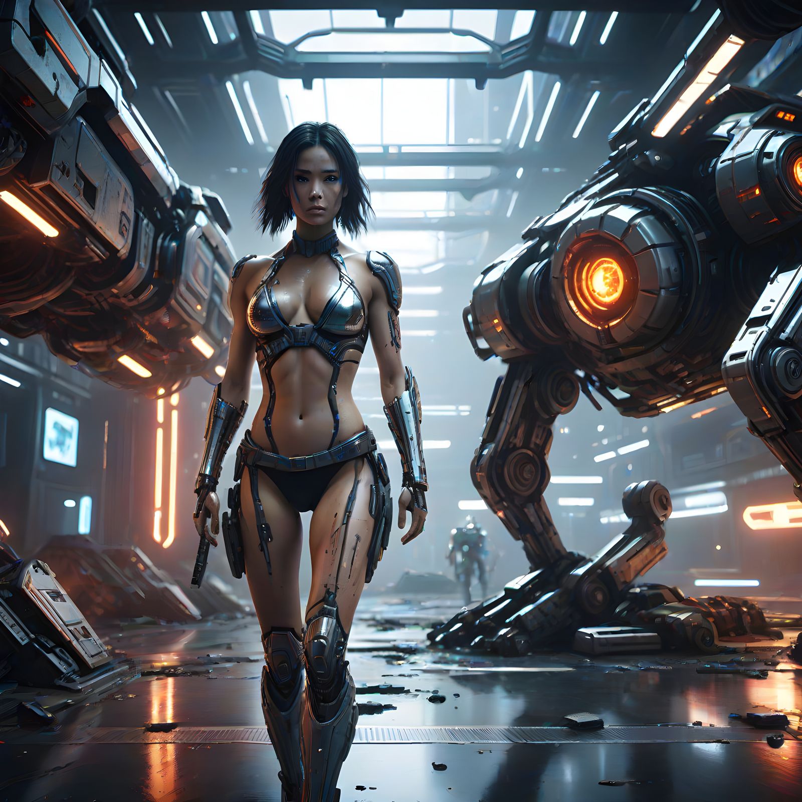 Warrior in a Futuristic Apocalypse