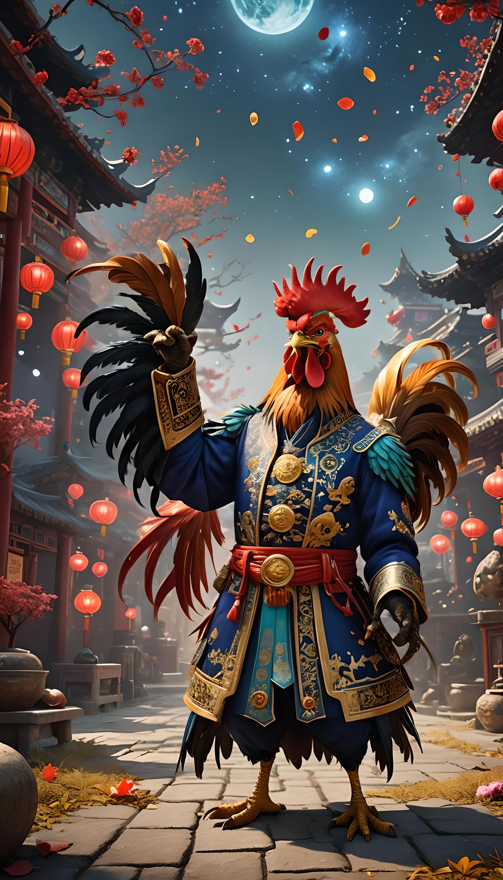 Chinese Zodiac Rooster in Cinematic Fantasy Art