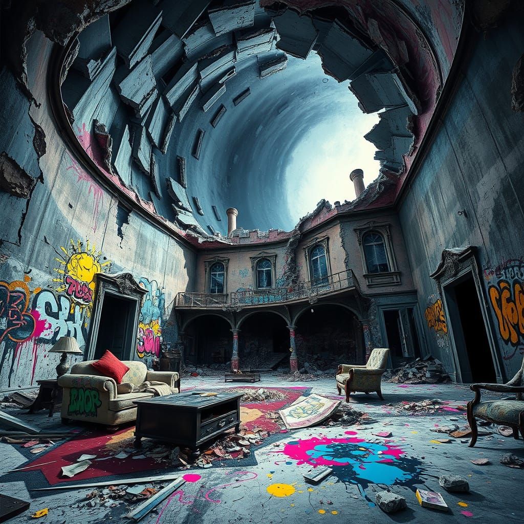 Surreal Black Hole Swallows Memories in Melting, Dreamlike A...