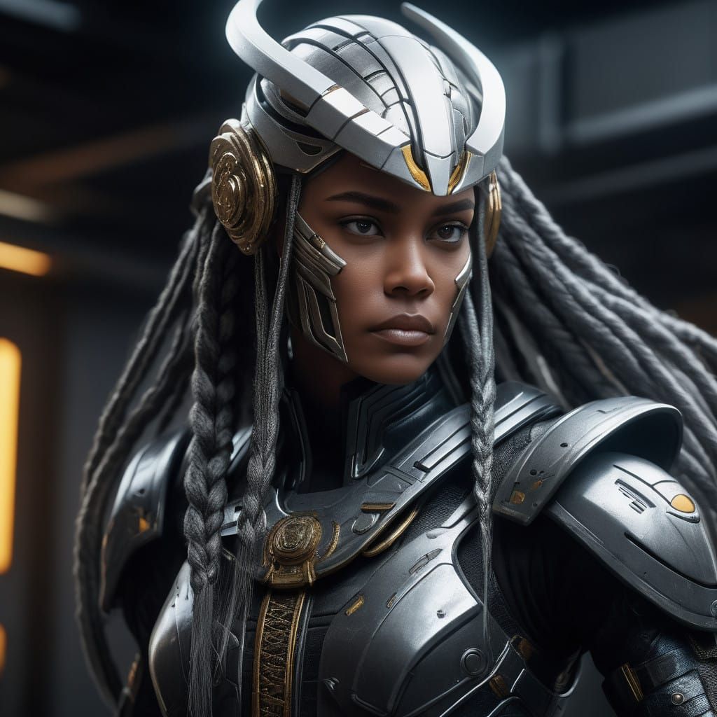 Cyberpunk Predator-Inspired Warrior Goddess