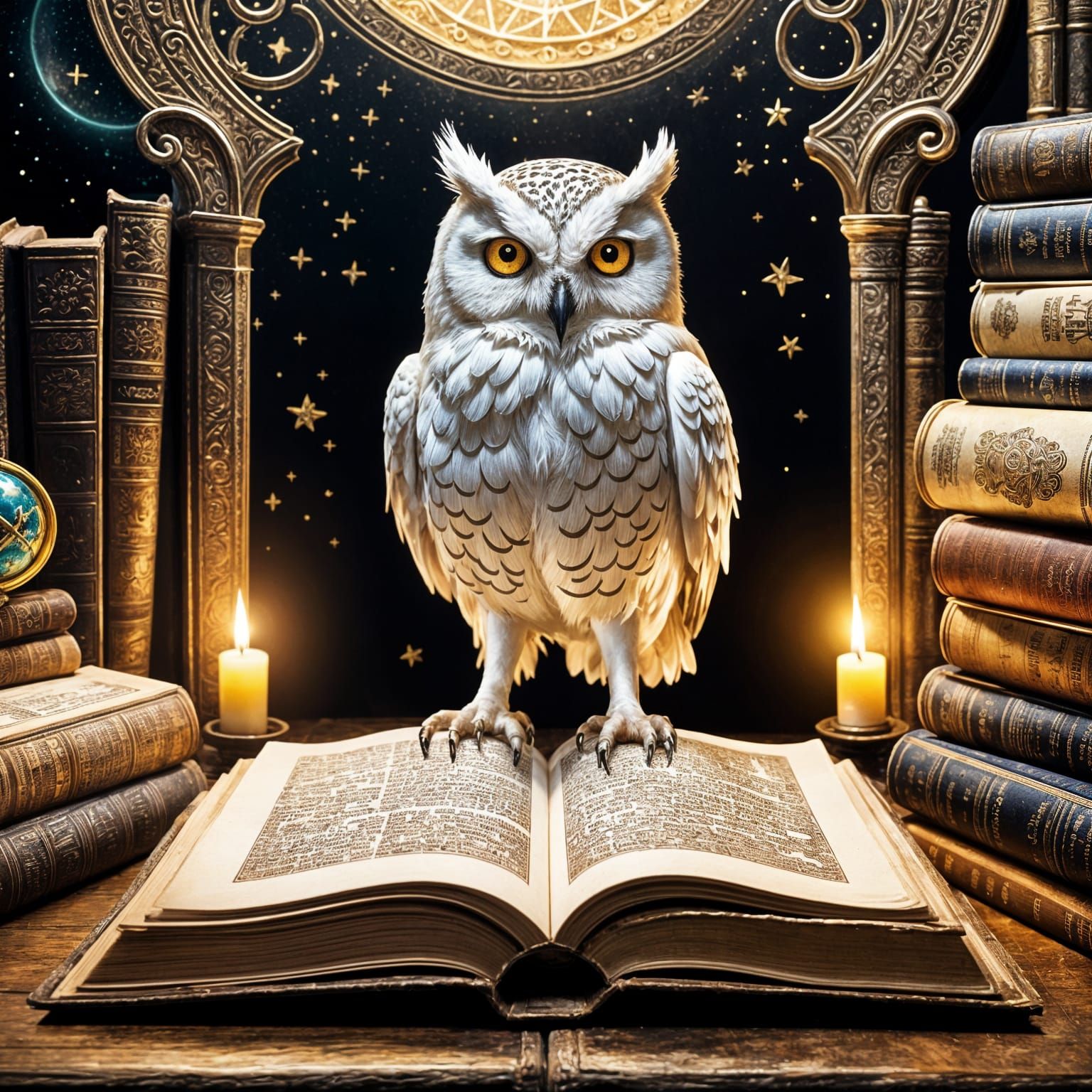 Ethereal White Owl Discovers Ancient Secrets