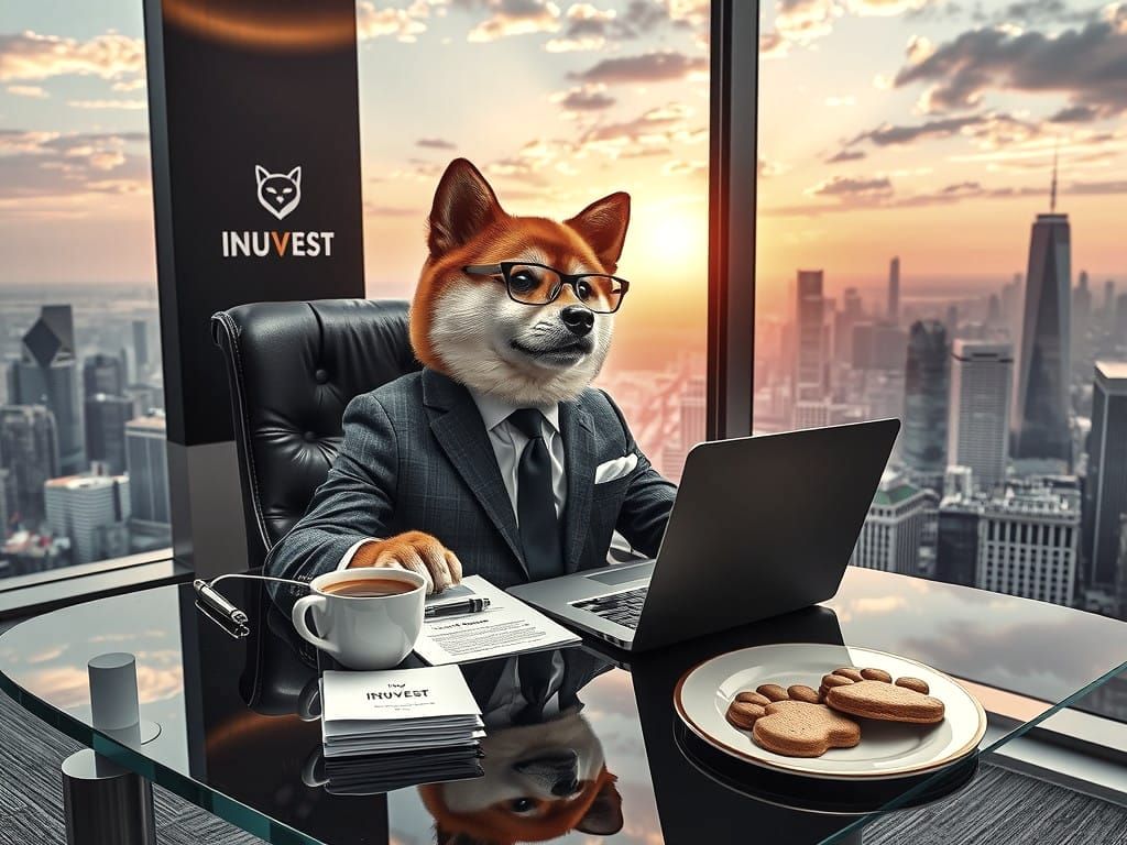 Photorealistic Shiba Inu CEO in Modern Office