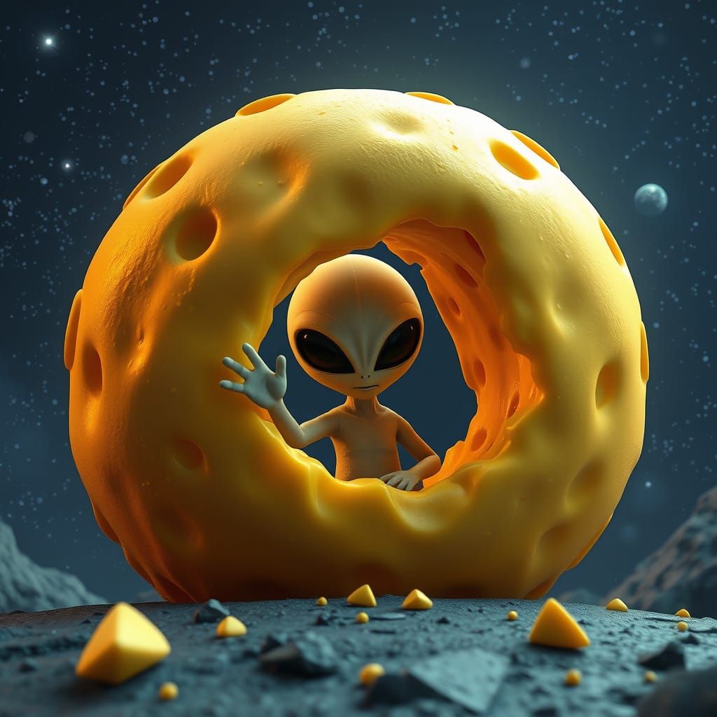 Cheesy UFO Alien Peer