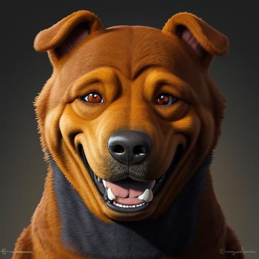 Scooby Doo Portrait in Digital Art Style
