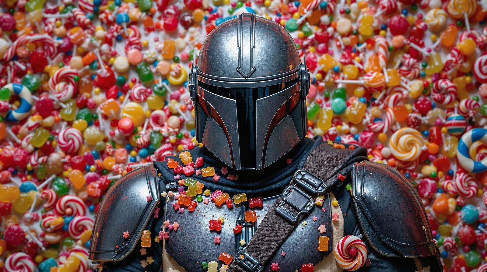 Surreal Portrait of Bounty Hunter in a Sweet Surrounding