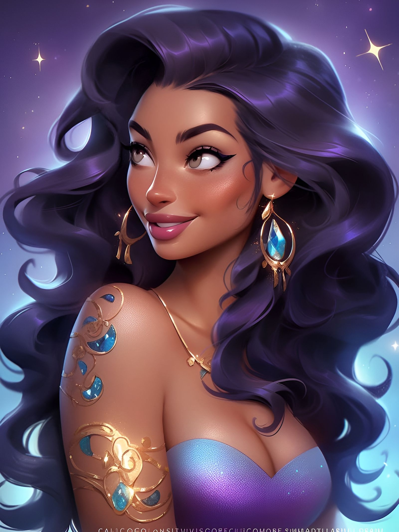 "Modern Day Jasmine" - A Midjourney/Niji Creation