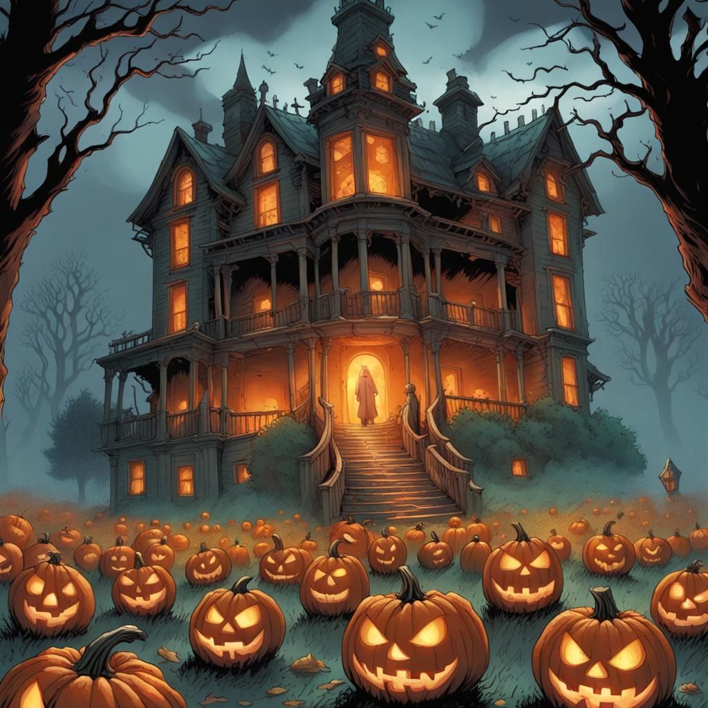 Haunting Pumpkin Monster Arises from Jack-o-Lantern Field