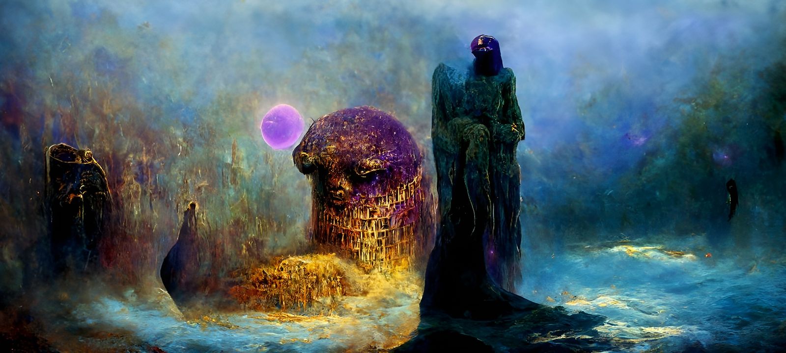 Ymir: Golden God in Purple Space Surrealism