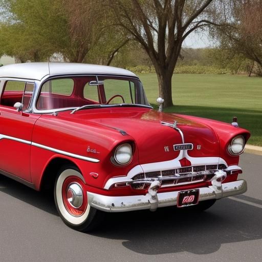 Classic 1956 Plymouth in Red and White