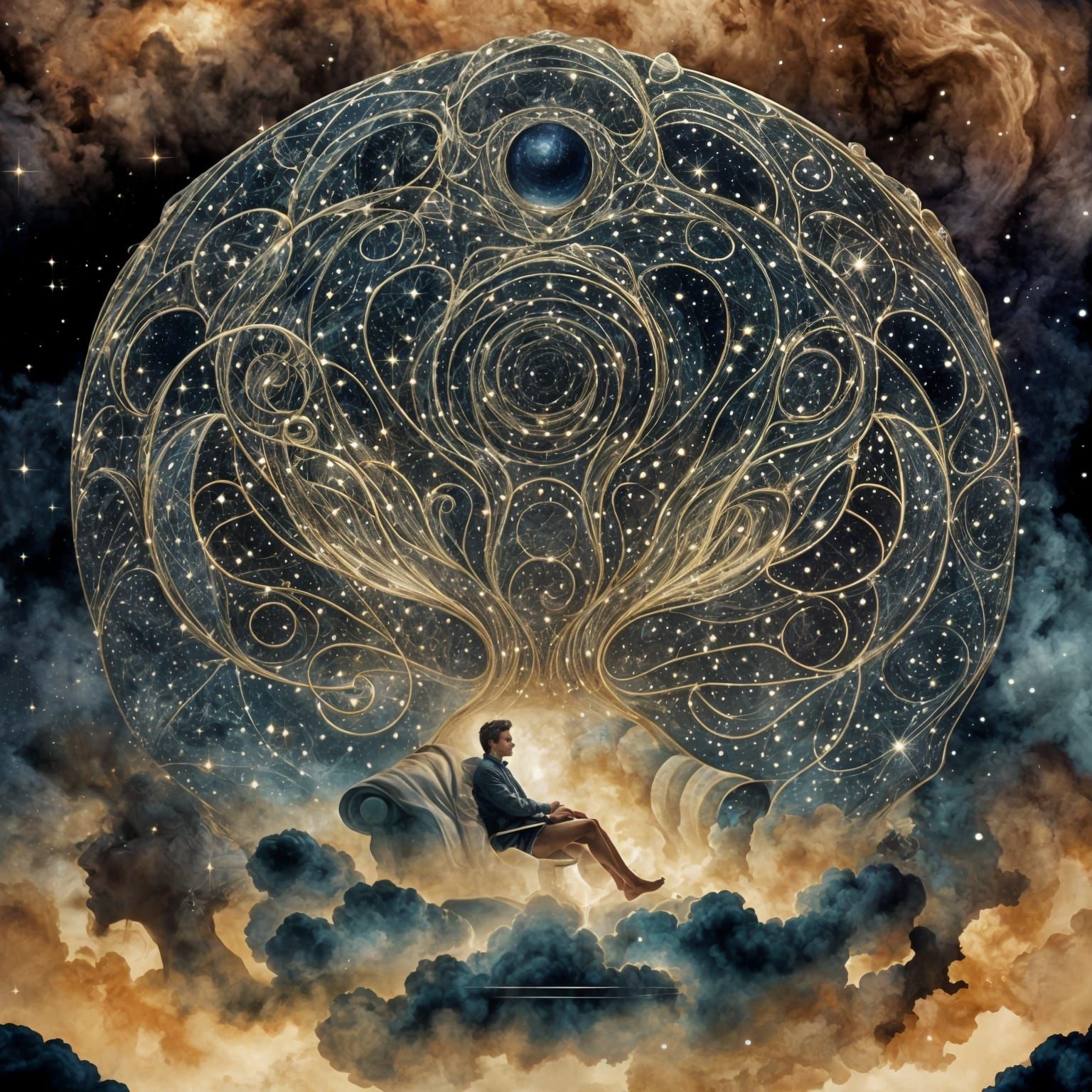 Cosmic Elegance: An AI Vision of Philosophical Talk