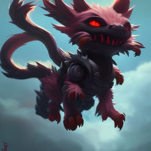 Chibi Spider Dragon Demon Plushie in 3D