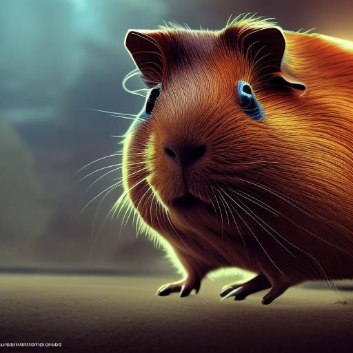 Detailed American Guinea Pig Fantasy Art