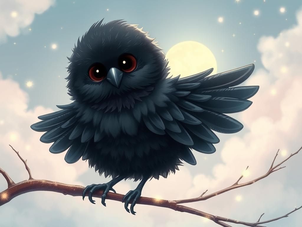 Adorable Baby Crow's First Flight