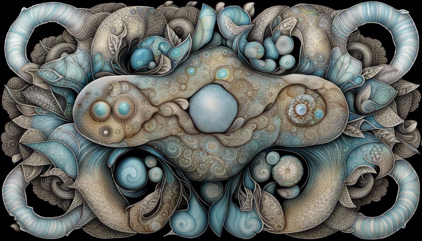 Anthropomorphic Australian Stingray with Celtic Etchings