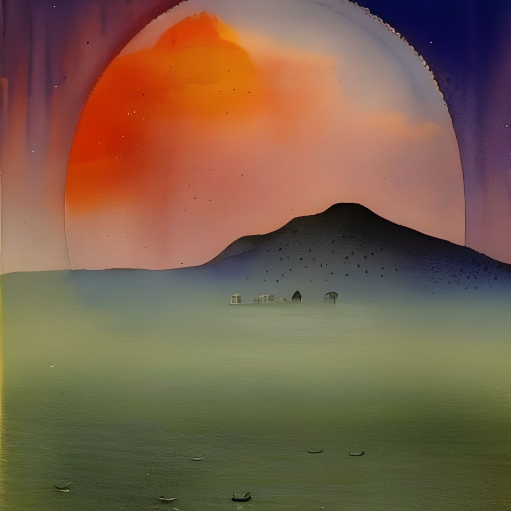 Magical Landscape Watercolour Painting in Ethereal Style