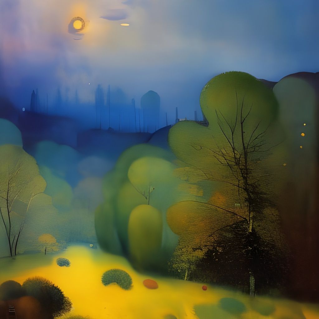 Enchanting Mystical Landscape in Watercolour