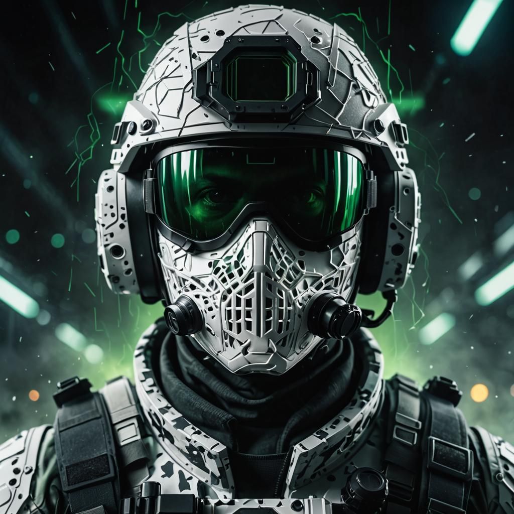 Futuristic Soldier Portrait in 3D HDR