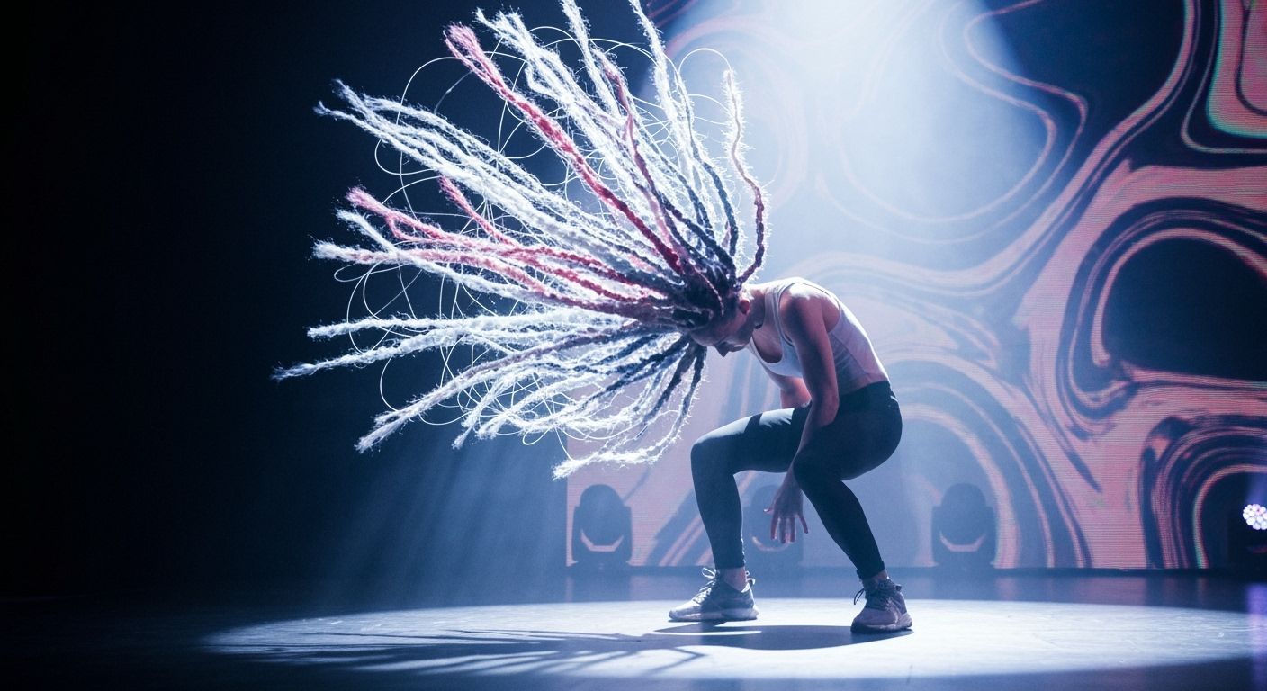 Dancer's Hair Transforms: Psychedelic Glitch Art