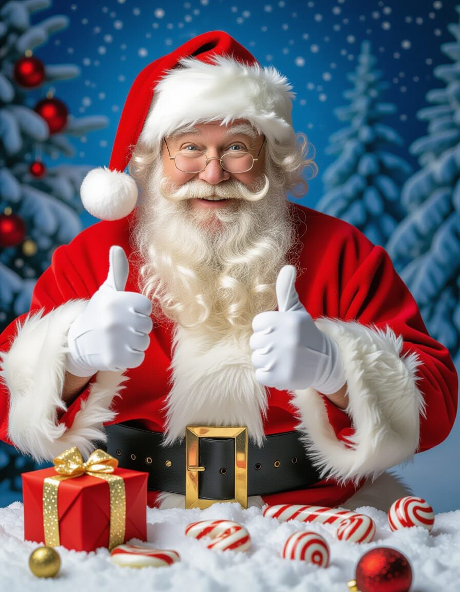 Santa Claus Relaxing at Home with Family