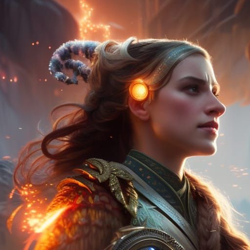 Fairytale Princess Battles Monster in Fairycore Style